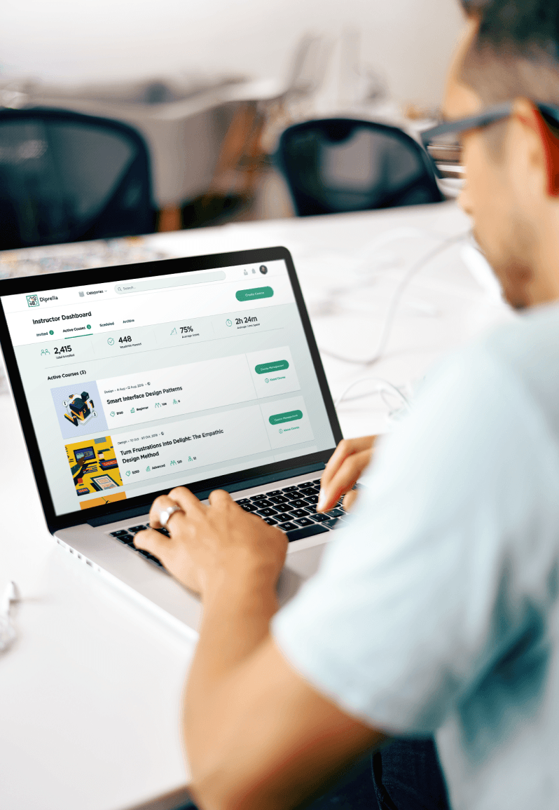 Student studying with Diprella