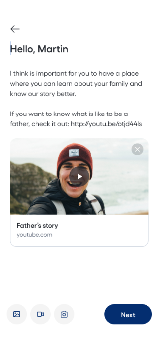 Product screenshot: story