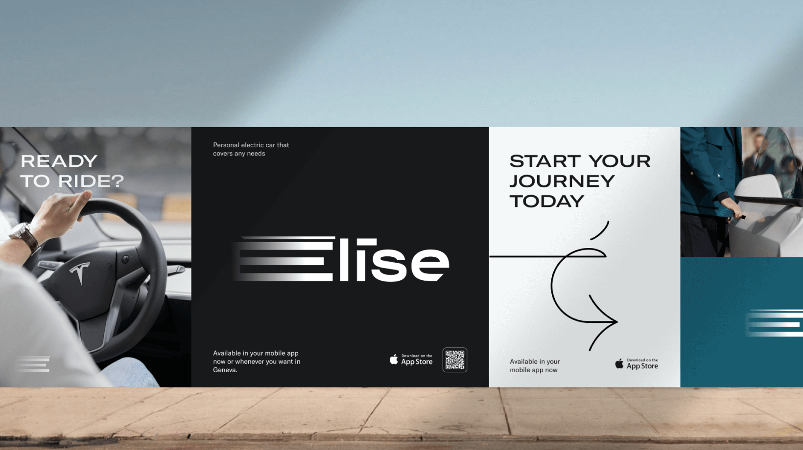 Street banners designed for the Elise app promotion